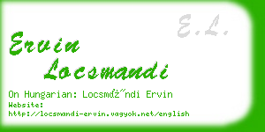 ervin locsmandi business card